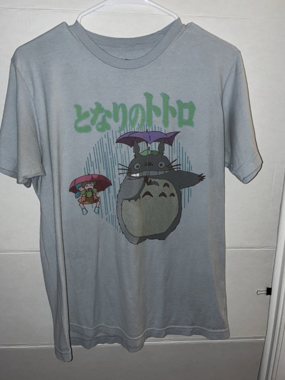Bioworld My Neighbor Totoro Gray Graphic Print Cotton Crew Neck Tee Shirt M